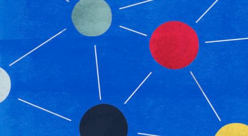 Dots on blue background