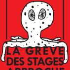 A poster for the 2019 intern strike in Quebec by CUTE (Campagne sur le travail étudiant)