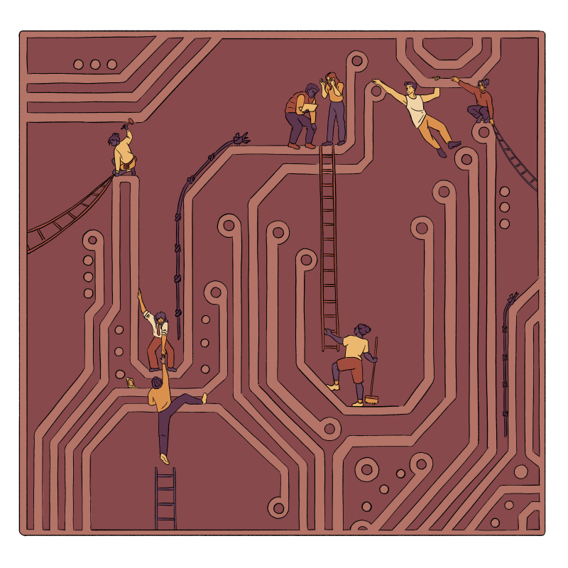 Tech work circuit illustration