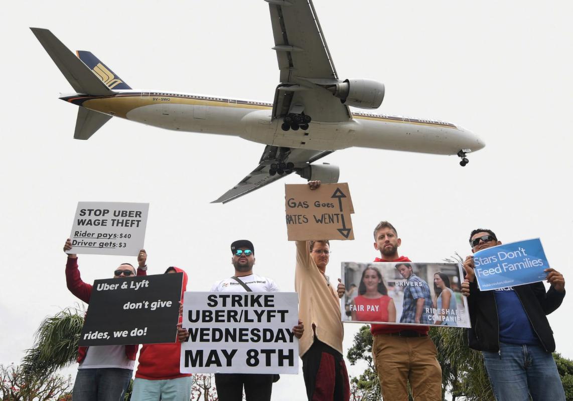 LAX Rideshare Drivers United protest
