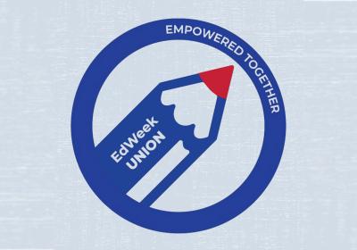 EdWeek union logo with a blue pencil and a red tip that says Empowered Together