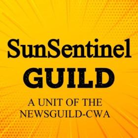 SunSentinel Guild logo black letters on a bright yellow background
