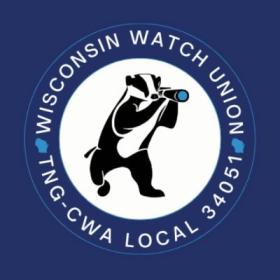 Wisconsin Watch Union logo with a badger holding a telescope